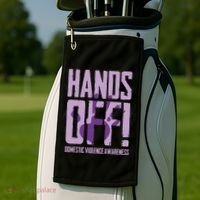 Hands Off Domestic Violence Awareness Golf Towel thumb 2