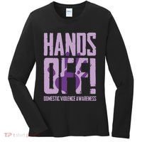 Hands Off Domestic Violence Awareness Women's Long Sleeve Shirt thumb 0