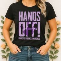 Hands Off Domestic Violence Awareness Women's T-Shirt thumb 2