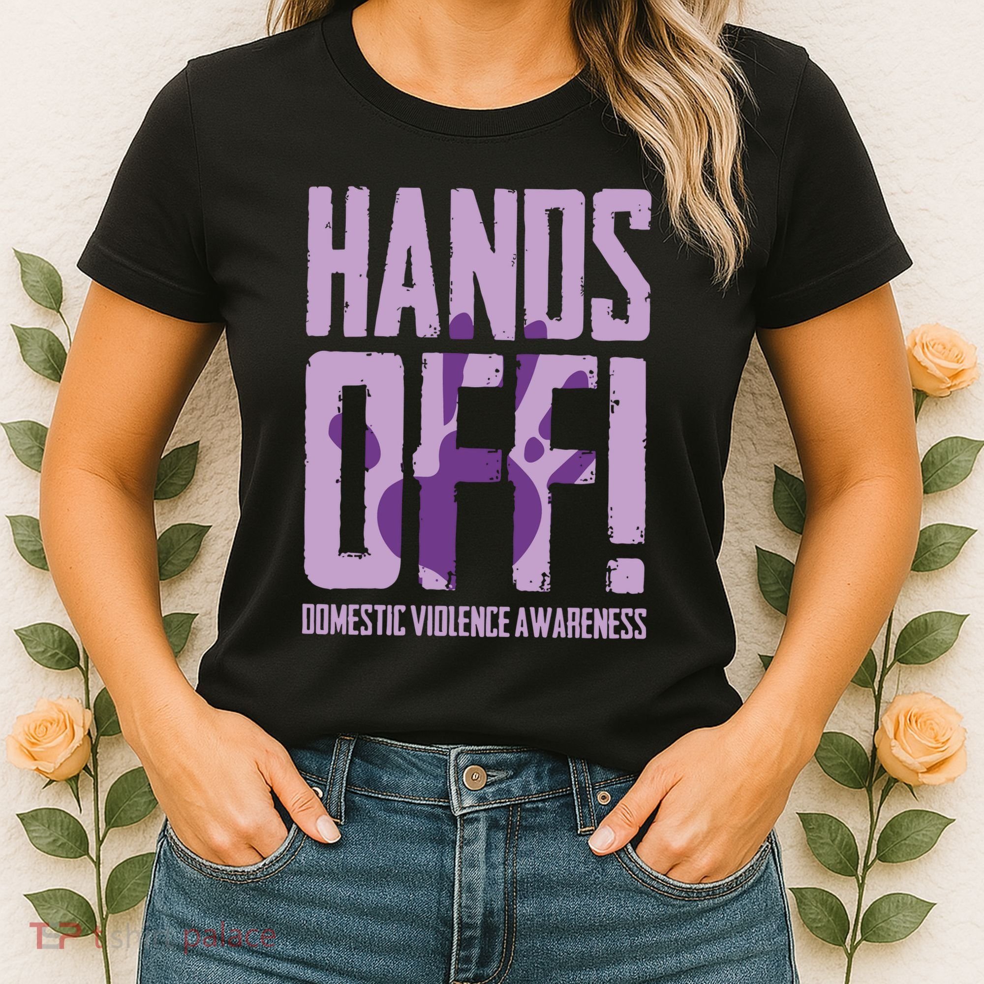 Hands Off Domestic Violence Awareness Women's T-Shirt