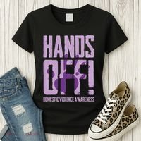 Hands Off Domestic Violence Awareness Women's T-Shirt thumb 3