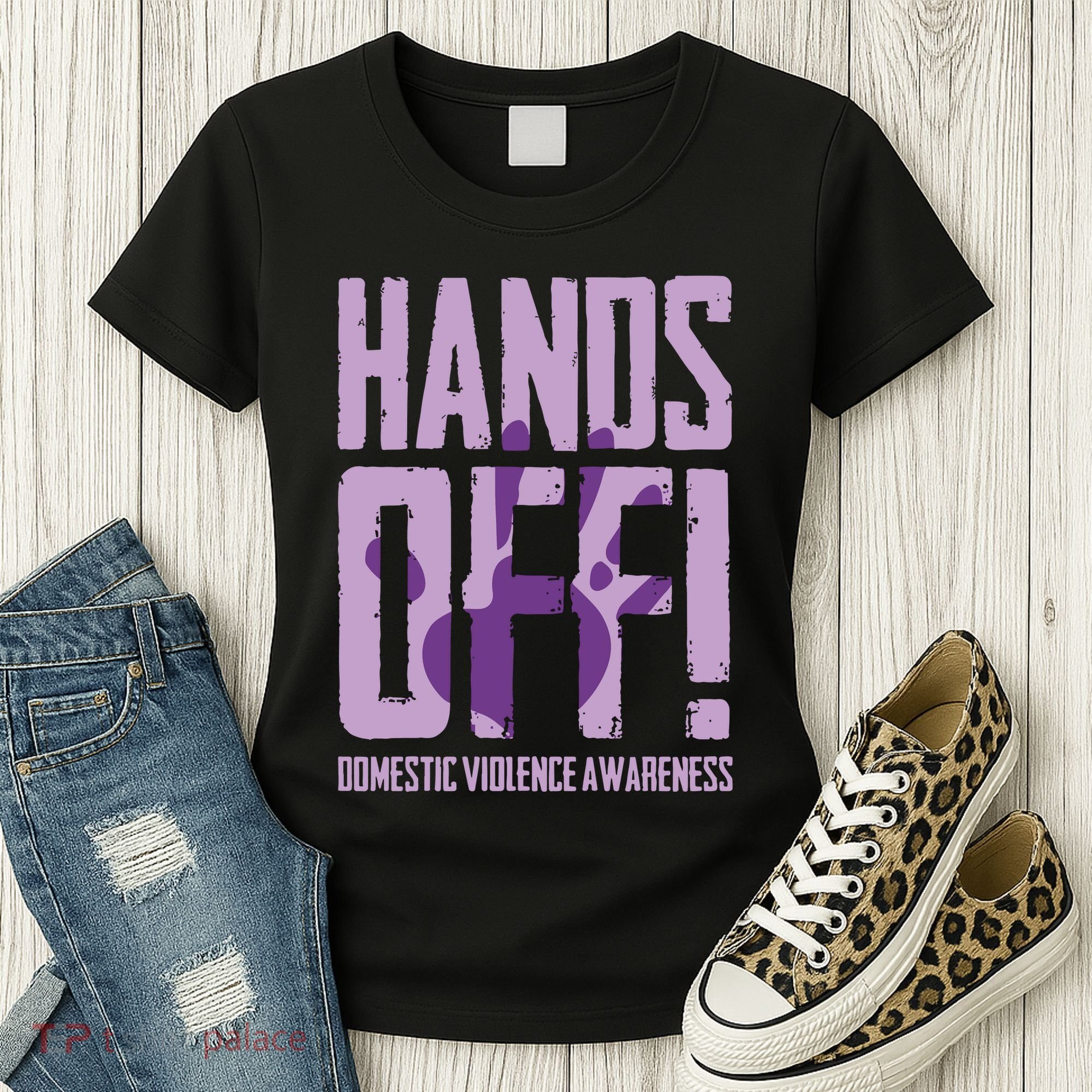 Hands Off Domestic Violence Awareness Women's T-Shirt