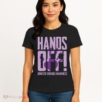 Hands Off Domestic Violence Awareness Women's T-Shirt thumb 4