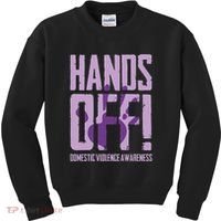 Hands Off Domestic Violence Awareness Kids Sweatshirt thumb 0