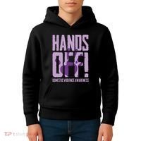 Hands Off Domestic Violence Awareness Kids Hoodie thumb 4