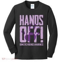 Hands Off Domestic Violence Awareness Kids Long Sleeve Shirt thumb 0