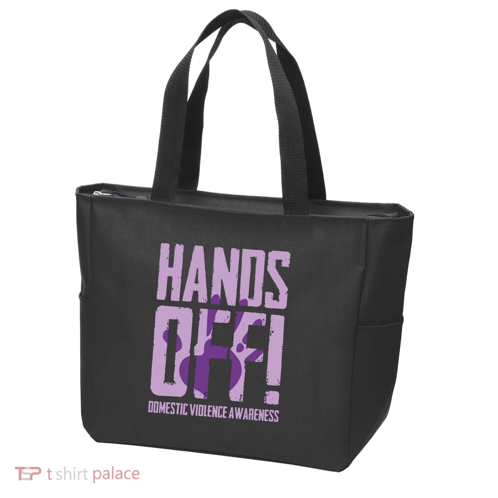 Hands Off Domestic Violence Awareness Tote Bag