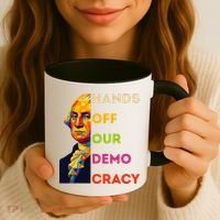Hands Off Democracy Security Protest George Washington USA Coffee Mug thumb 3