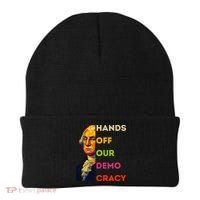 Hands Off Democracy Security Protest George Washington USA Beanie thumb 0