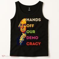 Hands Off Democracy Security Protest George Washington USA Tank Top thumb 2