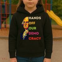 Hands Off Democracy Security Protest George Washington USA Kids Hoodie thumb 3