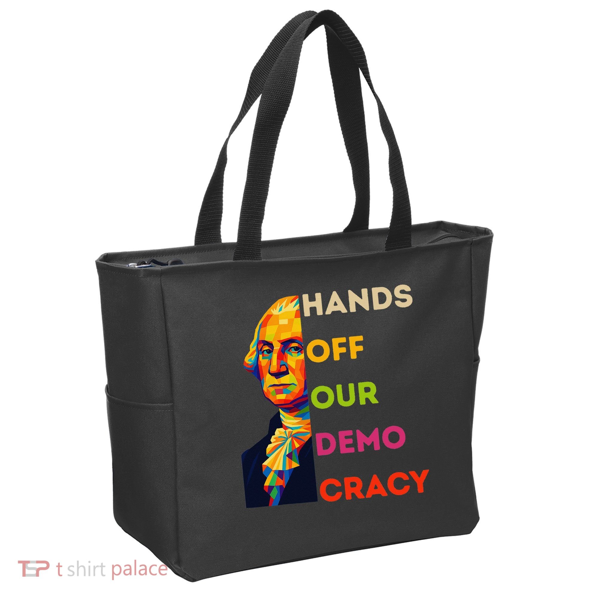 Hands Off Democracy Security Protest George Washington USA Tote Bag