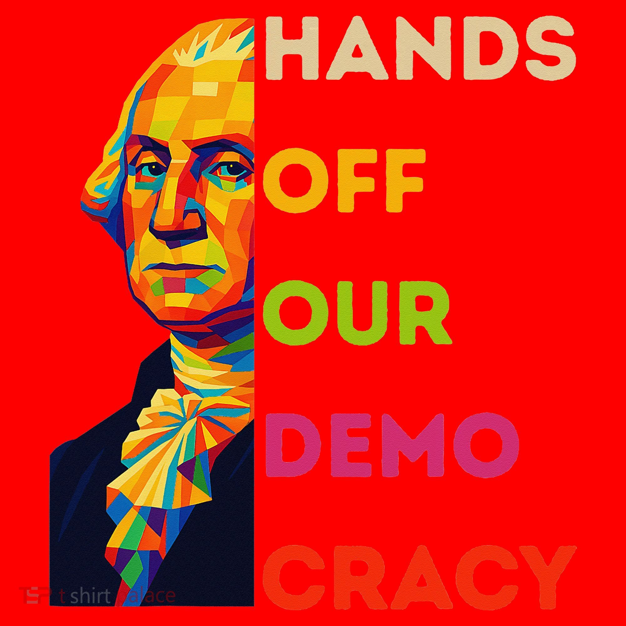 Hands Off Democracy Security Protest George Washington USA Santa Hat