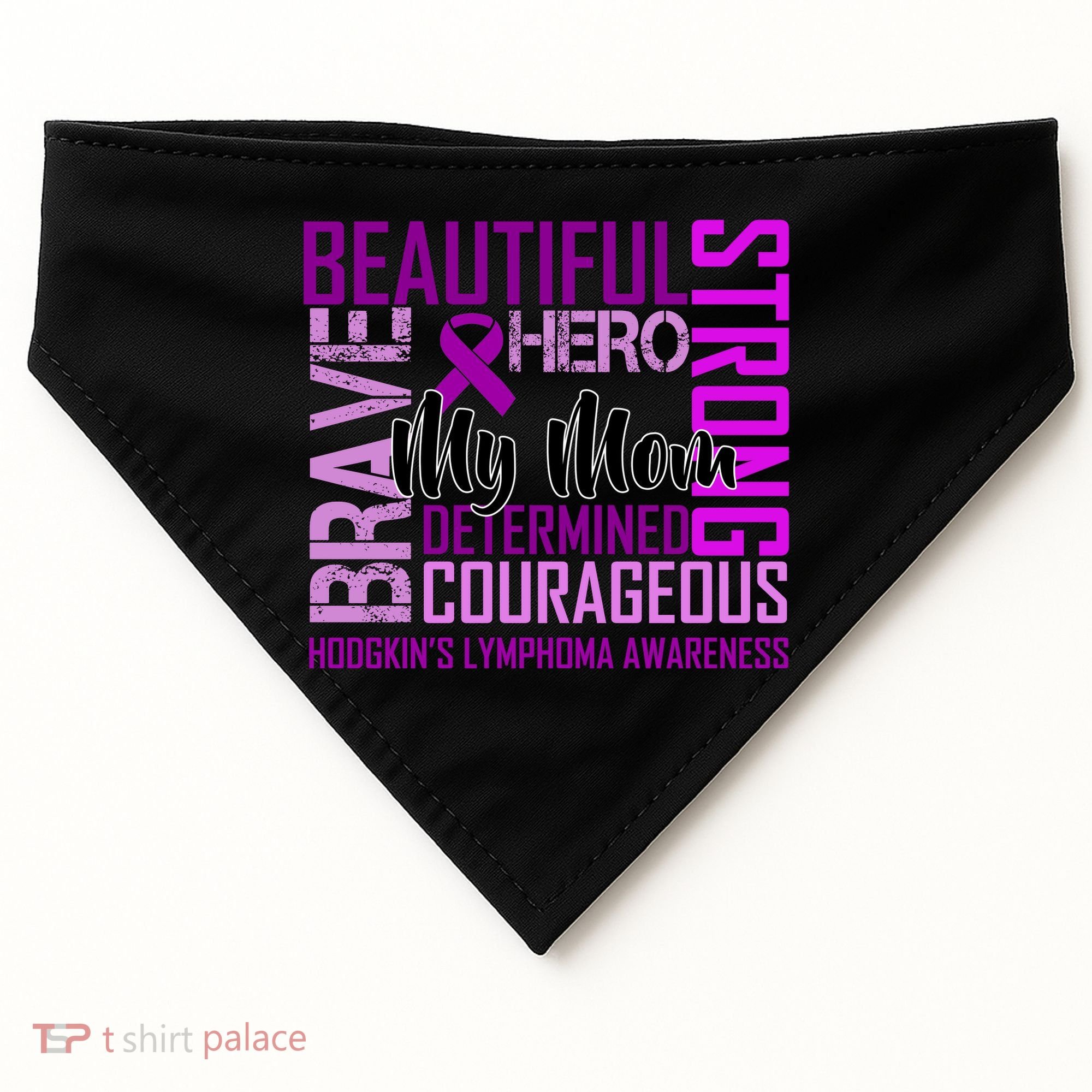 Hodgkin's  lymphoma Awareness For My Mom USA-Made Doggie Bandana