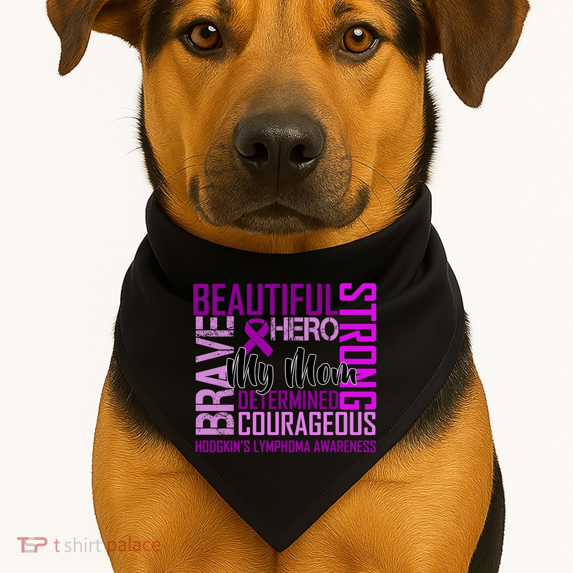 Hodgkin's  lymphoma Awareness For My Mom USA-Made Doggie Bandana