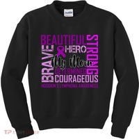 Hodgkin's  lymphoma Awareness For My Mom Kids Sweatshirt thumb 0