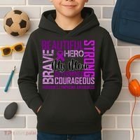Hodgkin's  lymphoma Awareness For My Mom Kids Hoodie thumb 2