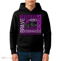 Hodgkin's  lymphoma Awareness For My Mom Kids Hoodie thumb 4