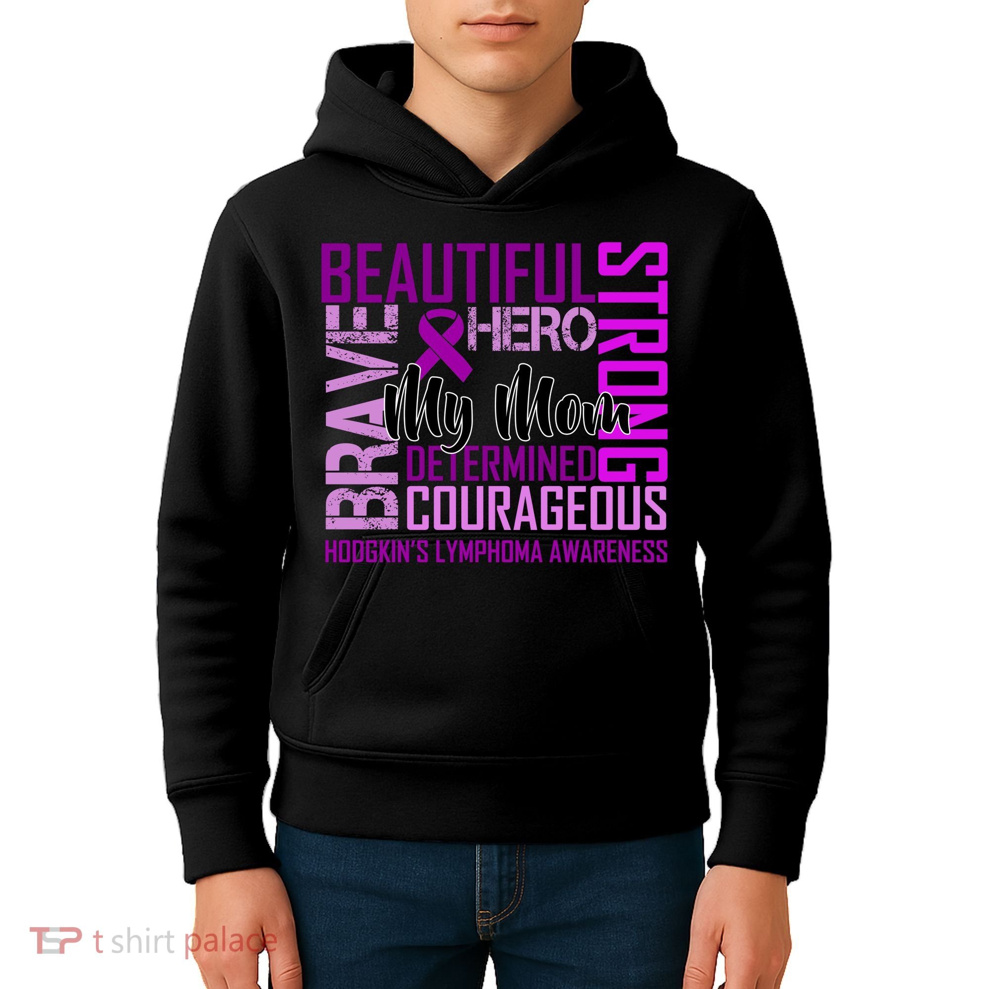 Hodgkin's  lymphoma Awareness For My Mom Kids Hoodie