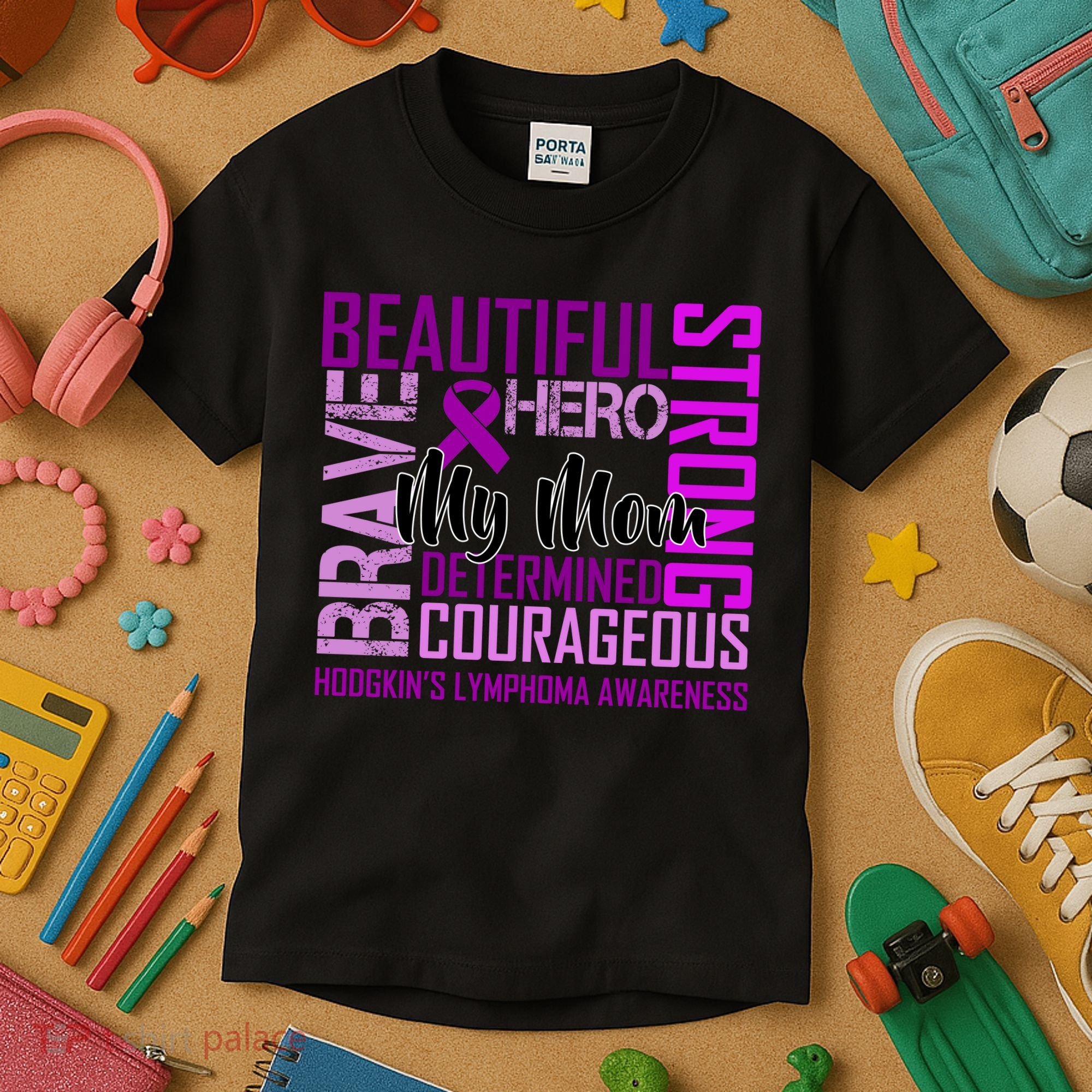 Hodgkin's  lymphoma Awareness For My Mom Kids T-Shirt