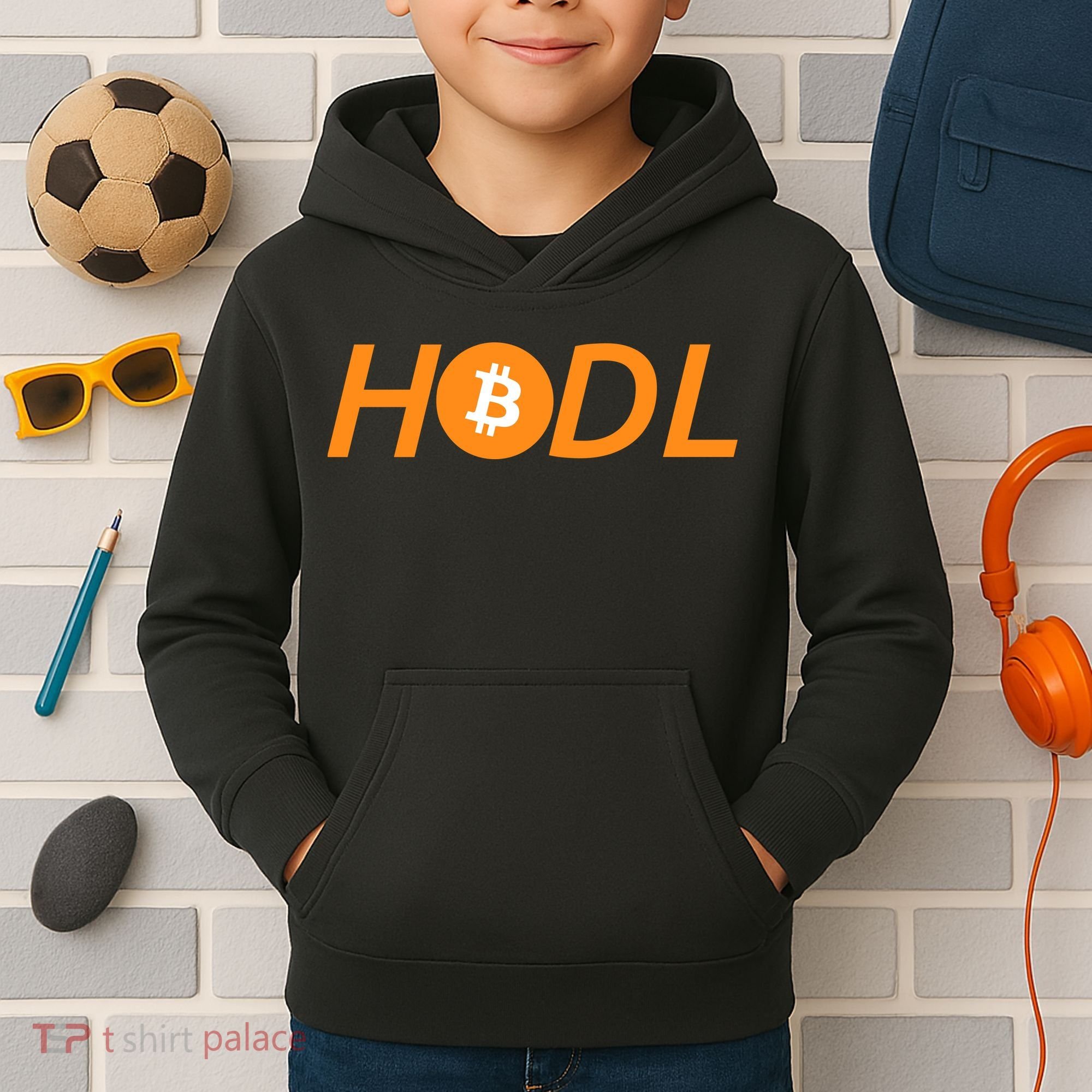 HODL Bitcoin Logo Kids Hoodie