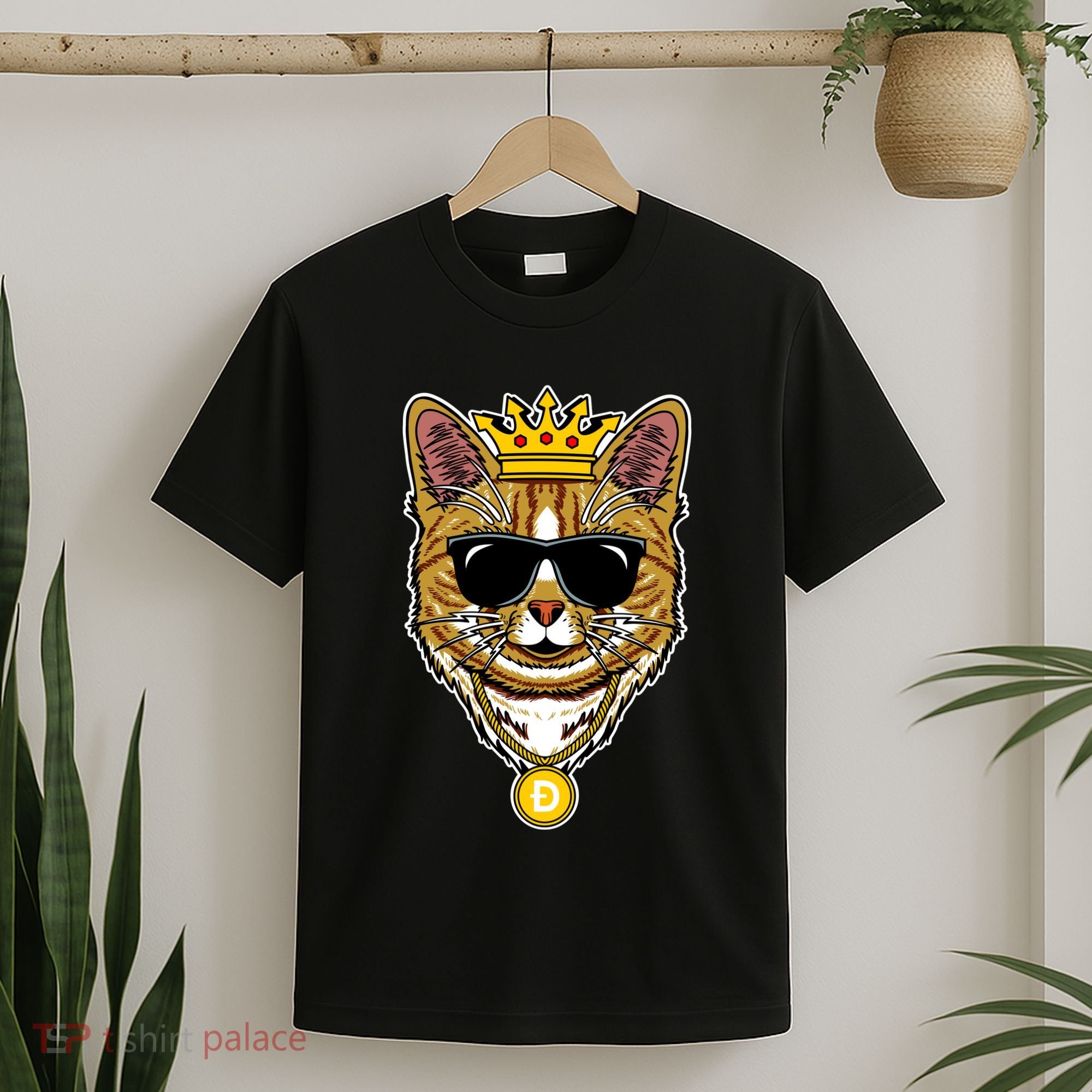 Hodl Dogecoin Doge Cat King Crypto Currency Moon T-Shirt