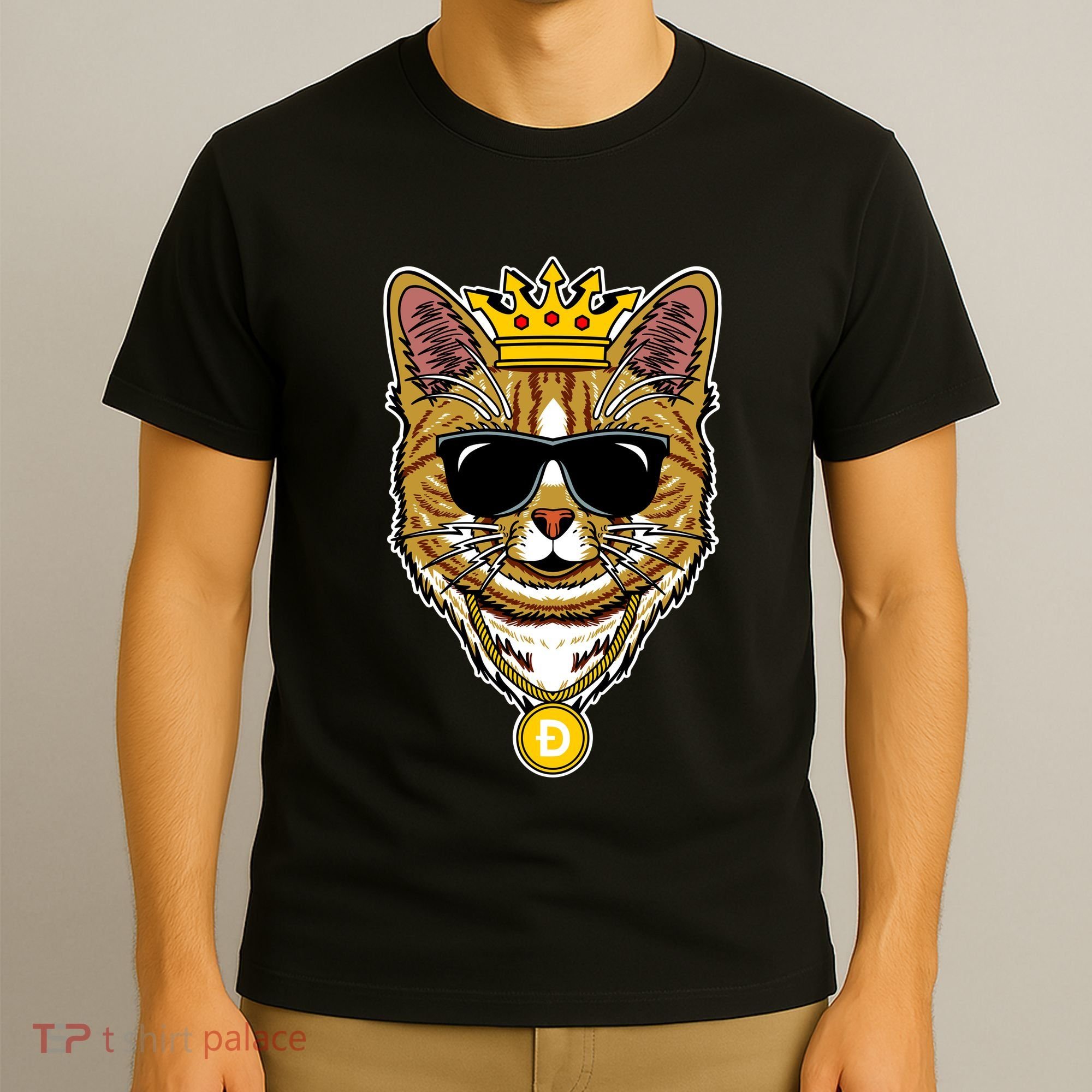 Hodl Dogecoin Doge Cat King Crypto Currency Moon T-Shirt