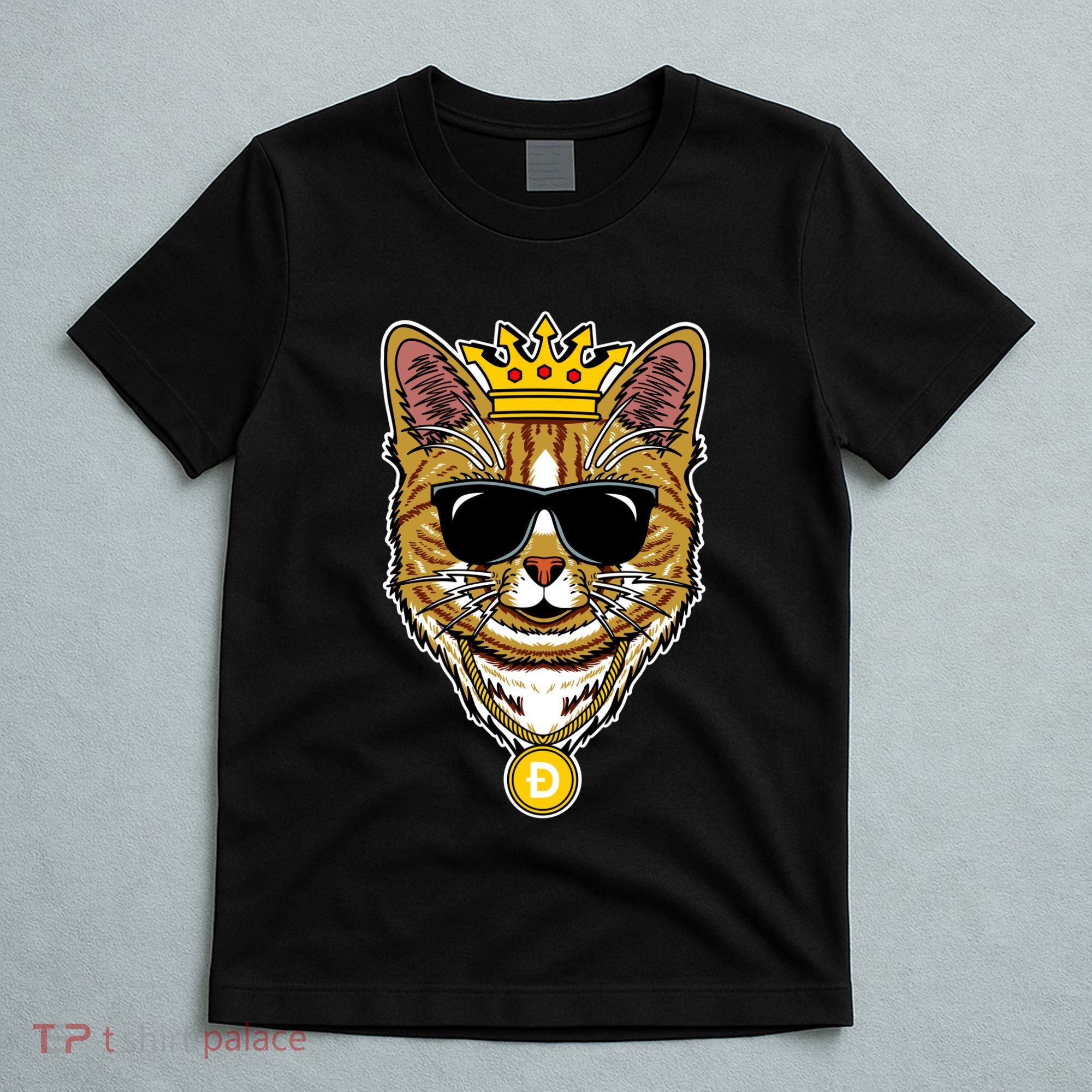Hodl Dogecoin Doge Cat King Crypto Currency Moon T-Shirt