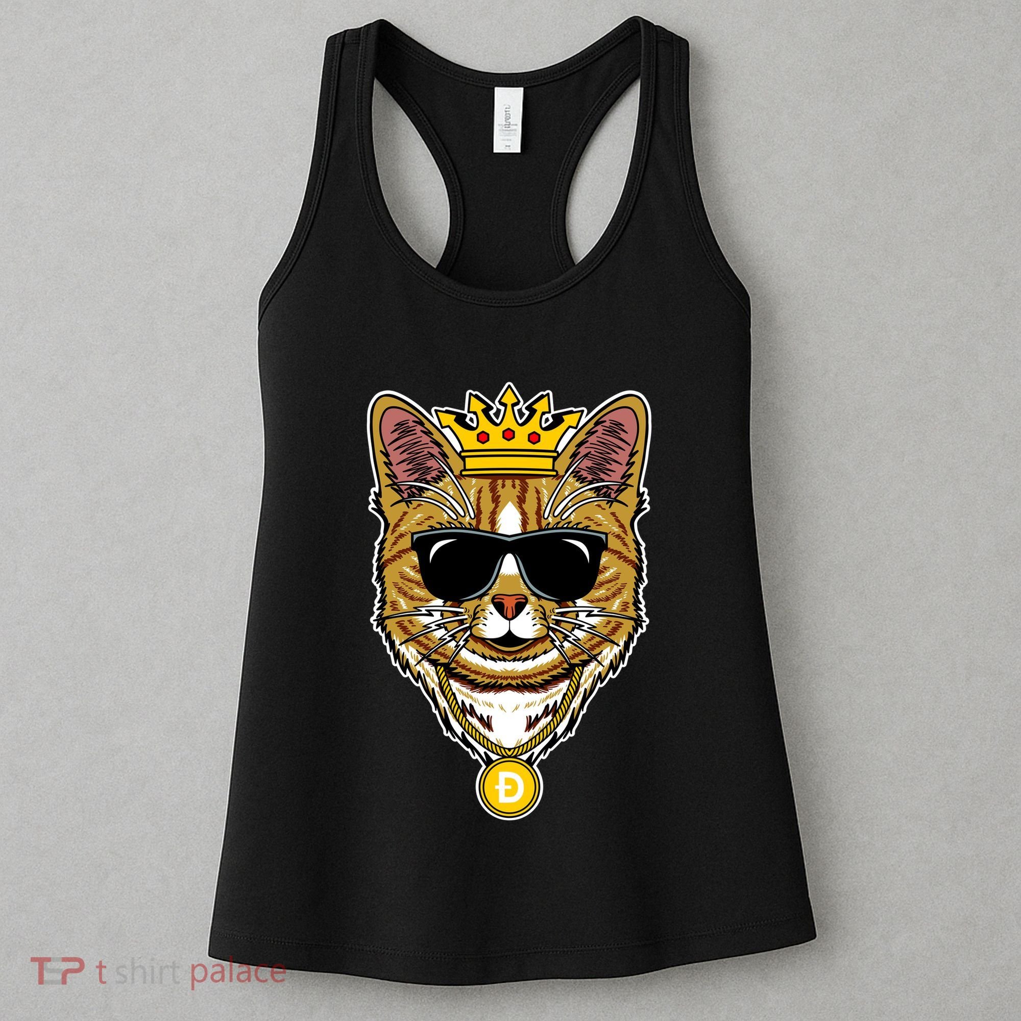 Hodl Dogecoin Doge Cat King Crypto Currency Moon Women's Tank Top