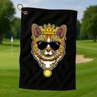 Hodl Dogecoin Doge Cat King Crypto Currency Moon Golf Towel thumb 1