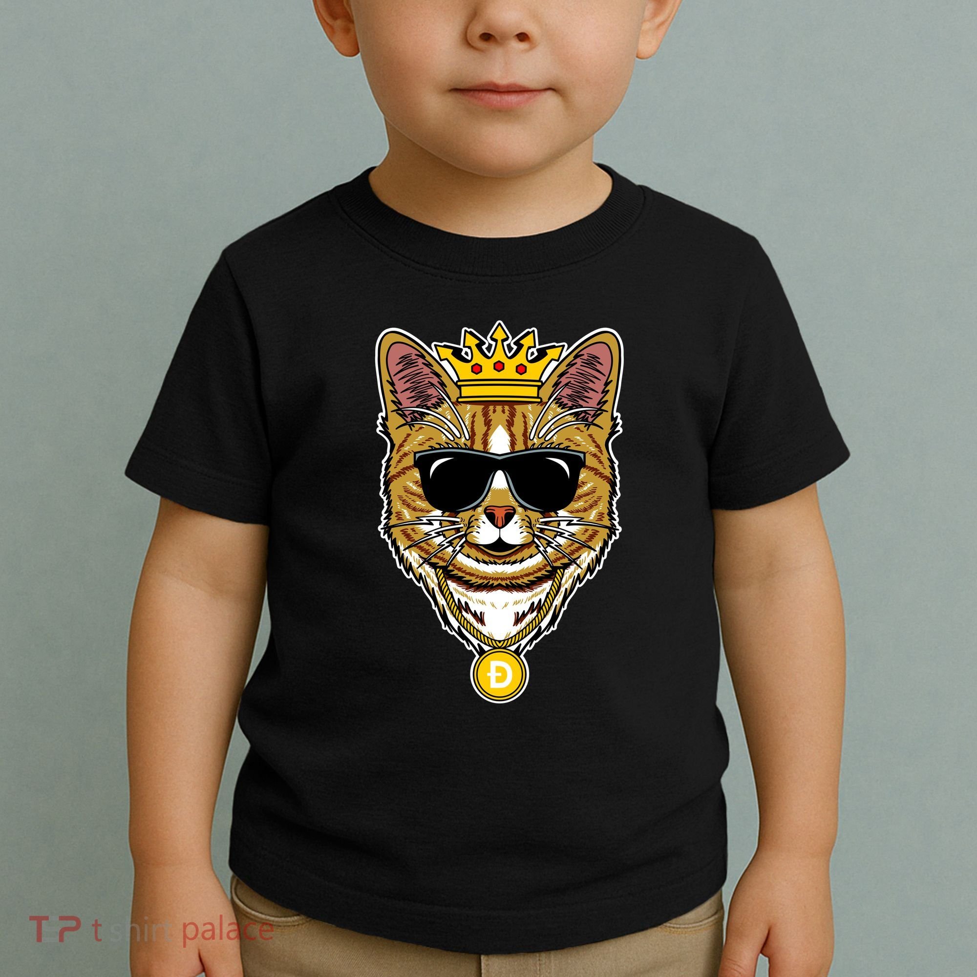 Hodl Dogecoin Doge Cat King Crypto Currency Moon Toddler T-Shirt