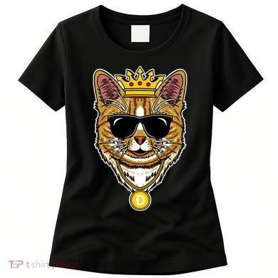 Hodl Dogecoin Doge Cat King Crypto Currency Moon Women's T-Shirt