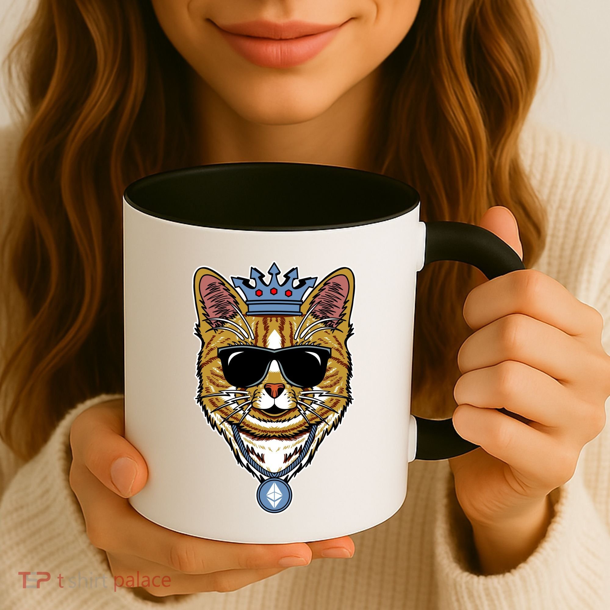 Hodl Ethereum ETH Cat King Crypto Currency Moon Coffee Mug