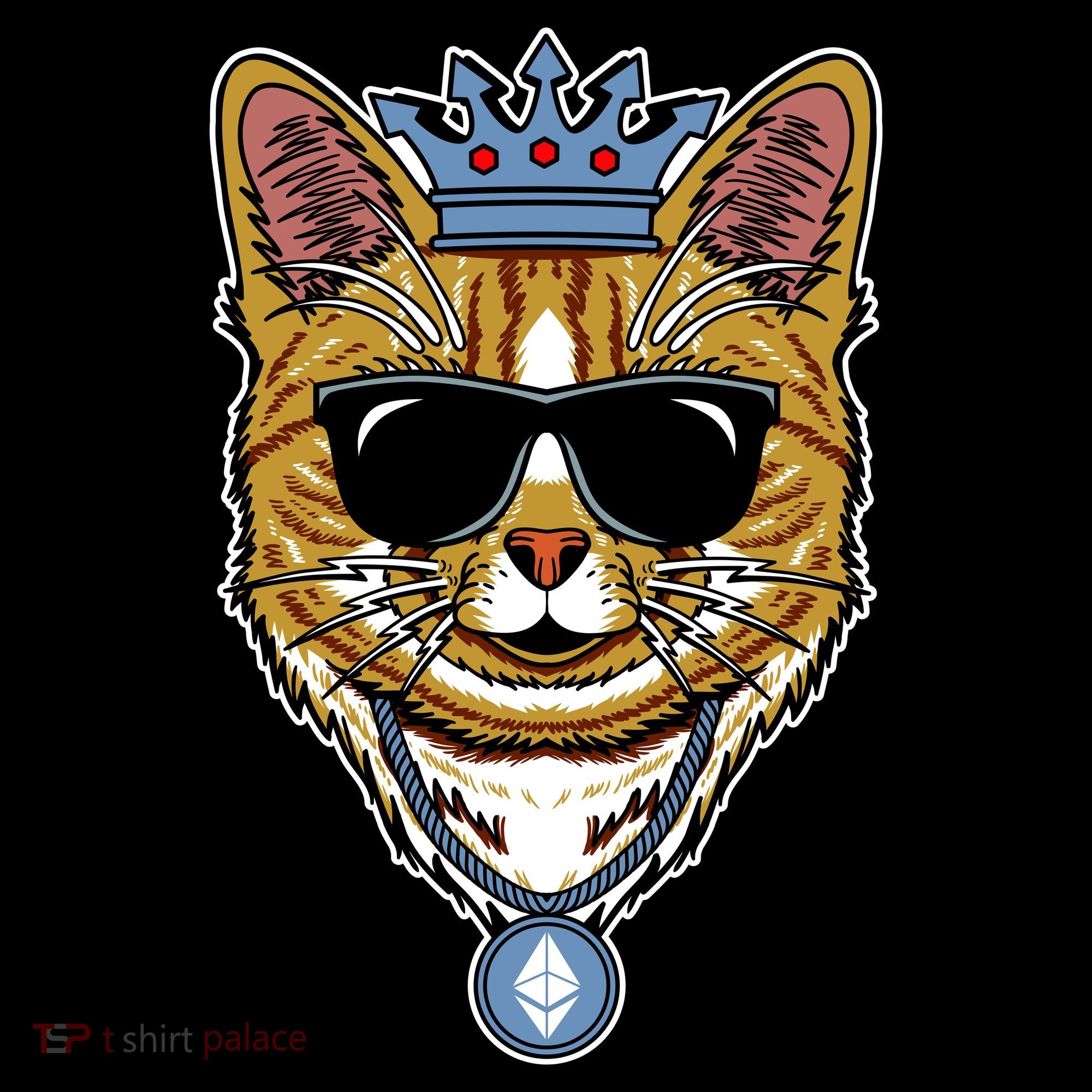 Hodl Ethereum ETH Cat King Crypto Currency Moon Ornament