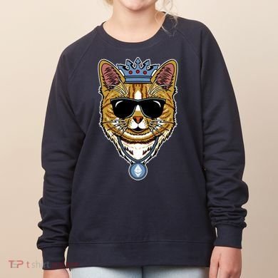 Hodl Ethereum ETH Cat King Crypto Currency Moon Women's Sweatshirt