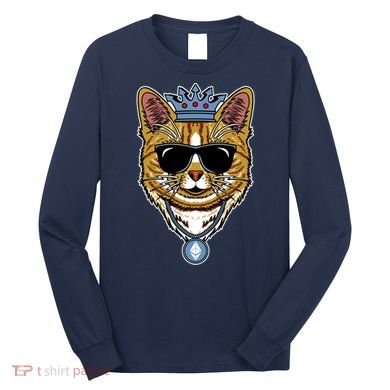 Hodl Ethereum ETH Cat King Crypto Currency Moon Long Sleeve Shirt