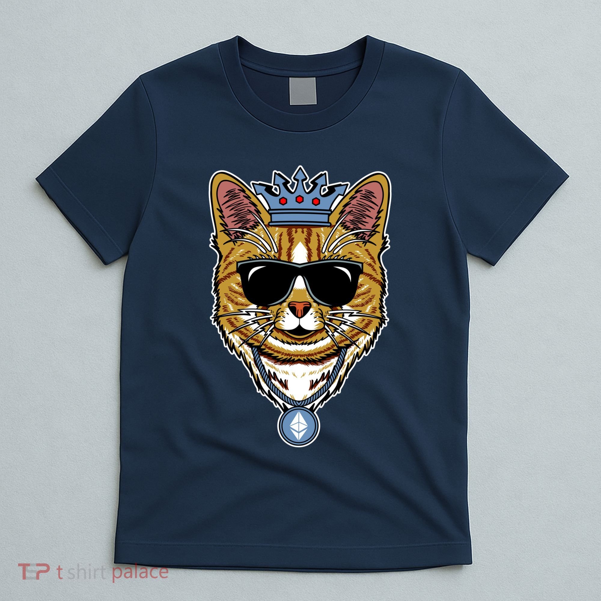 Hodl Ethereum ETH Cat King Crypto Currency Moon T-Shirt