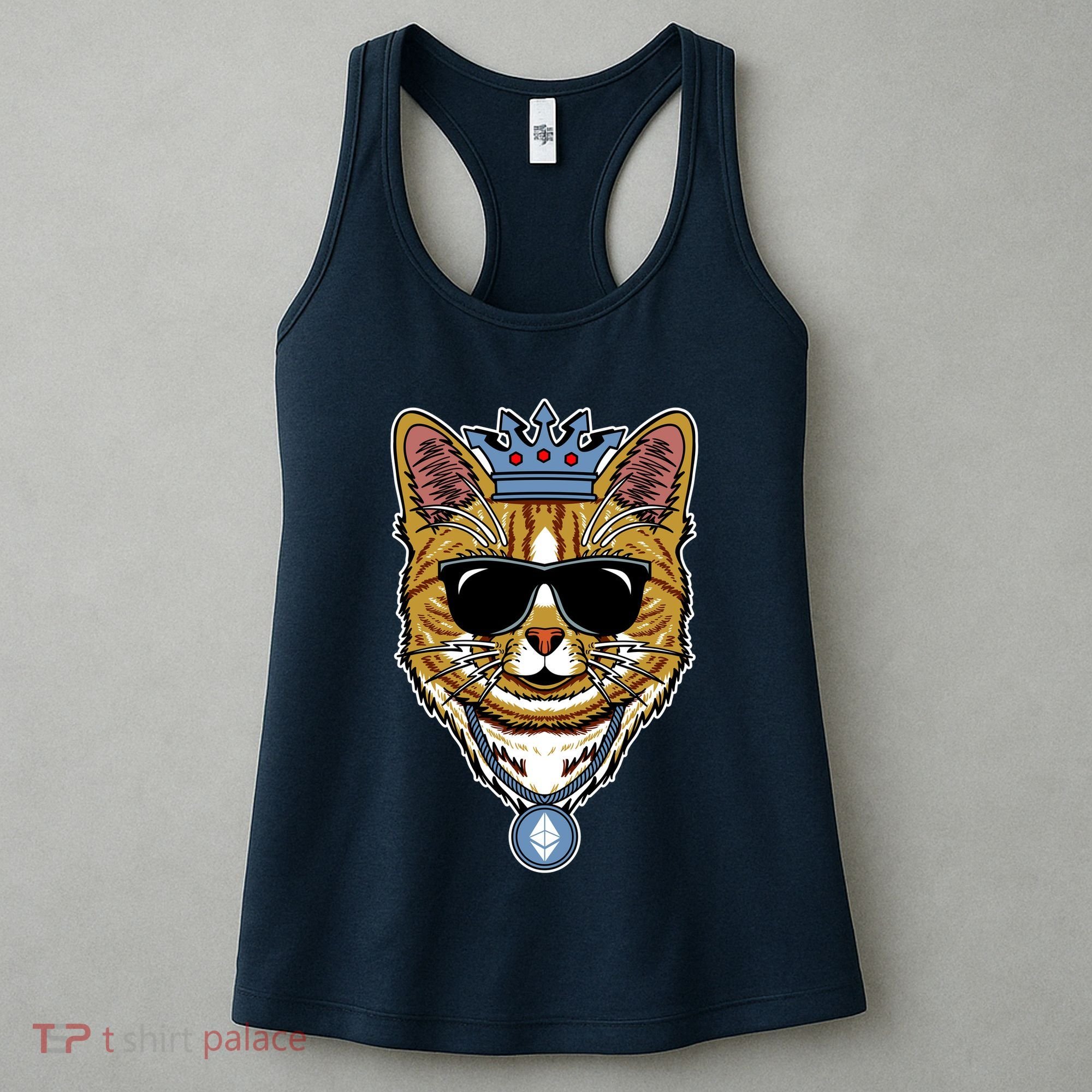 Hodl Ethereum ETH Cat King Crypto Currency Moon Women's Tank Top