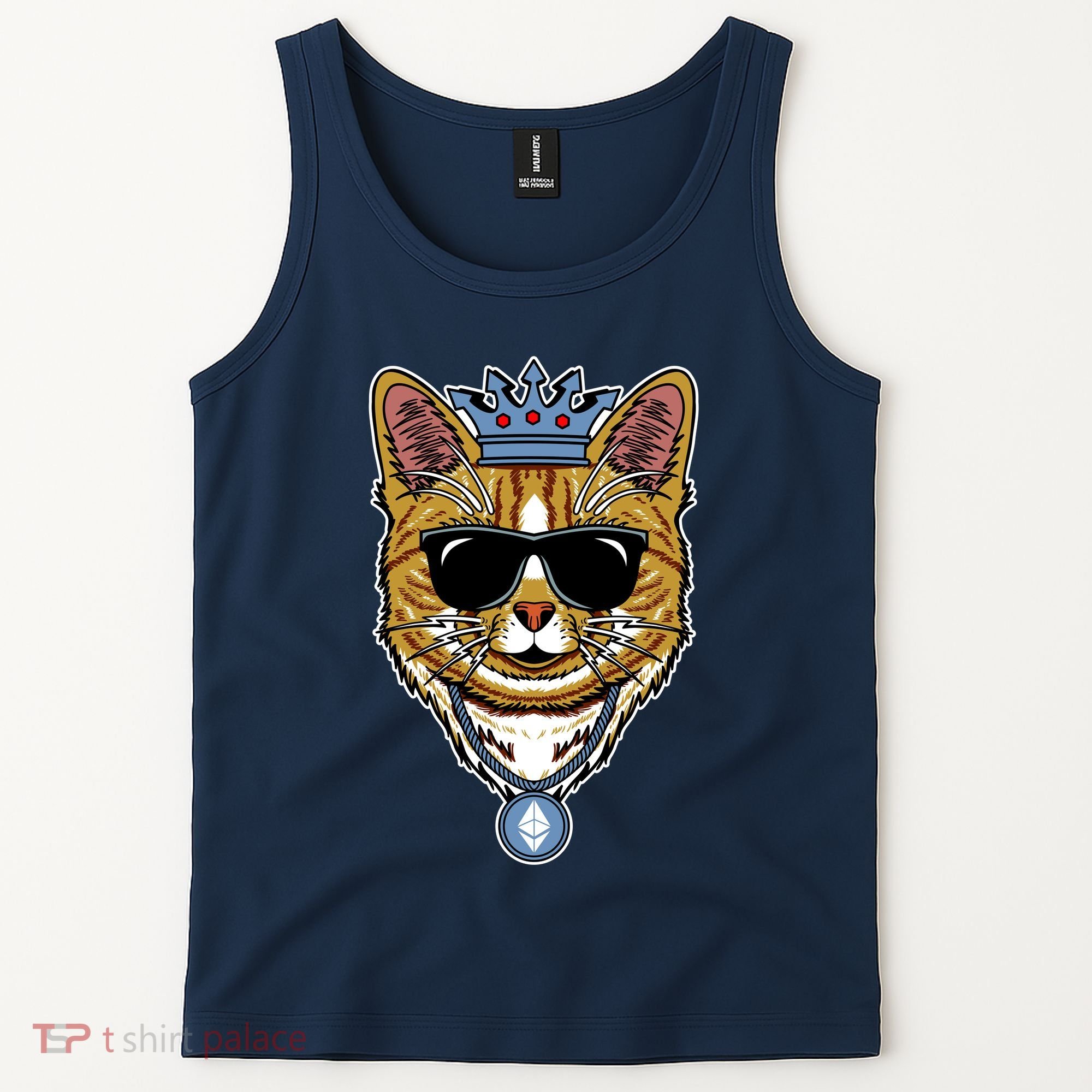 Hodl Ethereum ETH Cat King Crypto Currency Moon Tank Top