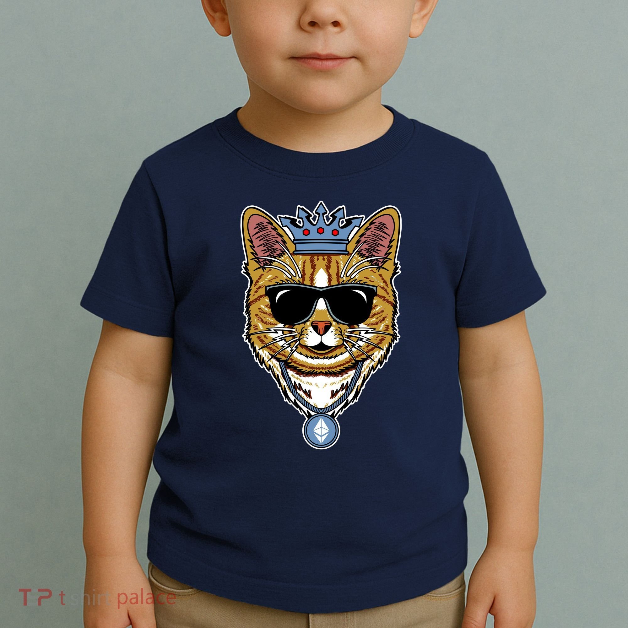 Hodl Ethereum ETH Cat King Crypto Currency Moon Toddler T-Shirt