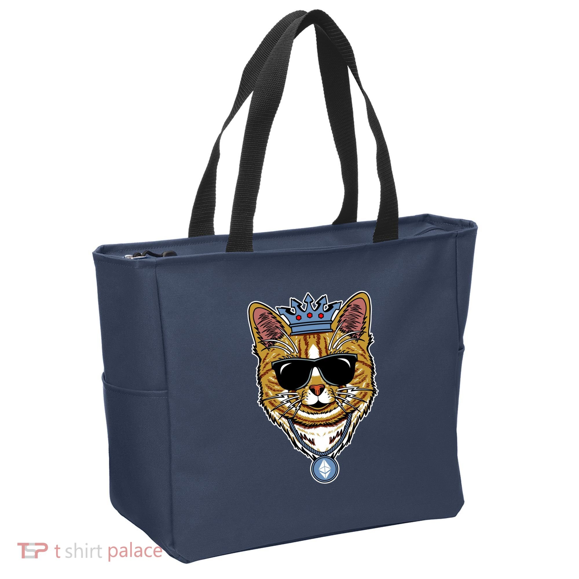 Hodl Ethereum ETH Cat King Crypto Currency Moon Tote Bag