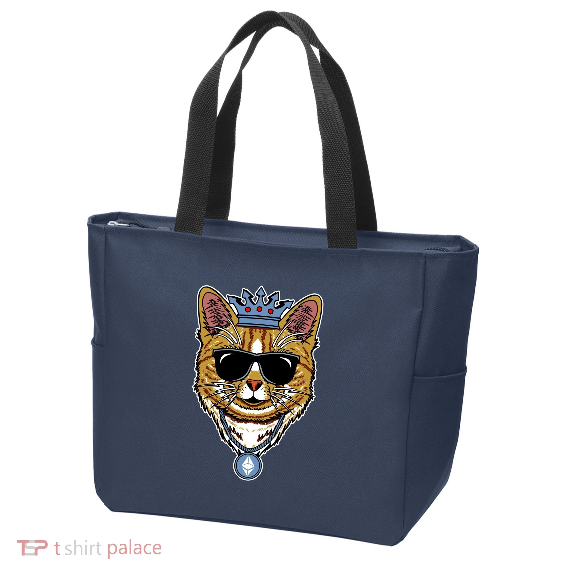 Hodl Ethereum ETH Cat King Crypto Currency Moon Tote Bag