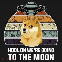 Hodl On We're Going To The Moon Retro Dogecoin Backpack thumb 2