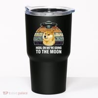 Hodl On We're Going To The Moon Retro Dogecoin Tumbler thumb 0