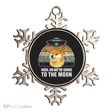 Hodl On We're Going To The Moon Retro Dogecoin Ornament