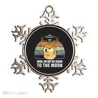 Hodl On We're Going To The Moon Retro Dogecoin Ornament thumb 0