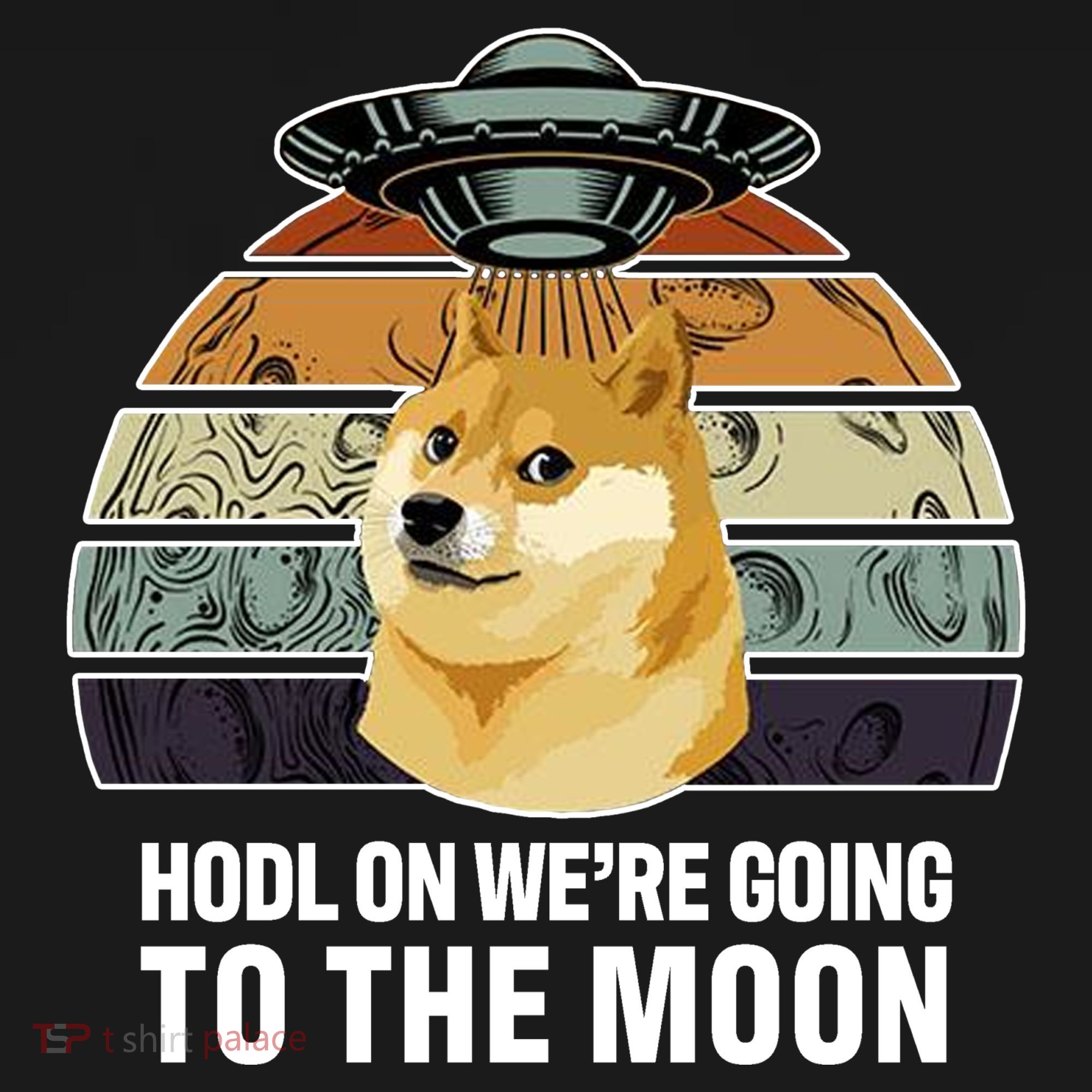 Hodl On We're Going To The Moon Retro Dogecoin Ornament