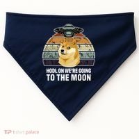 Hodl On We're Going To The Moon Retro Dogecoin USA-Made Doggie Bandana thumb 0