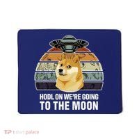 Hodl On We're Going To The Moon Retro Dogecoin Mousepad thumb 0