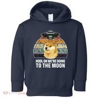 Hodl On We're Going To The Moon Retro Dogecoin Toddler Hoodie thumb 0